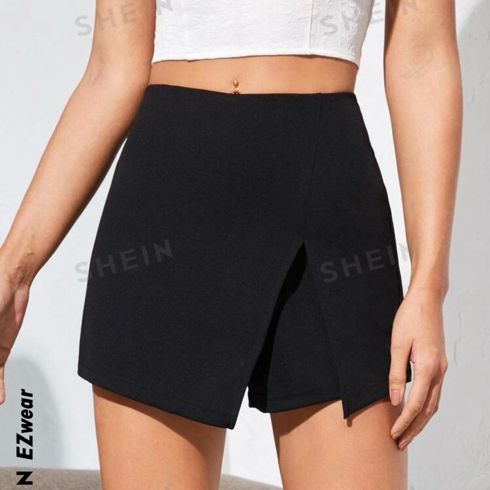 Women's Black Wrap Shorts